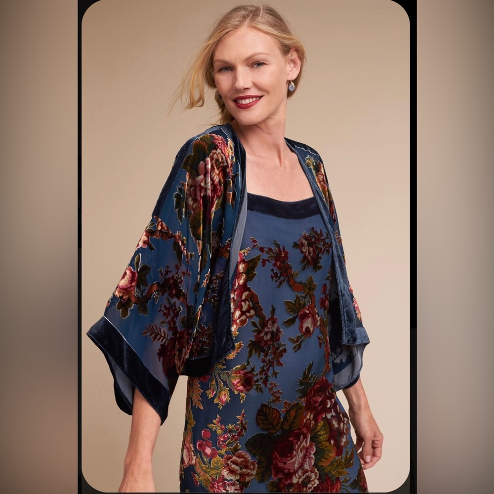 BHLDN Silk & Velvet Coverup